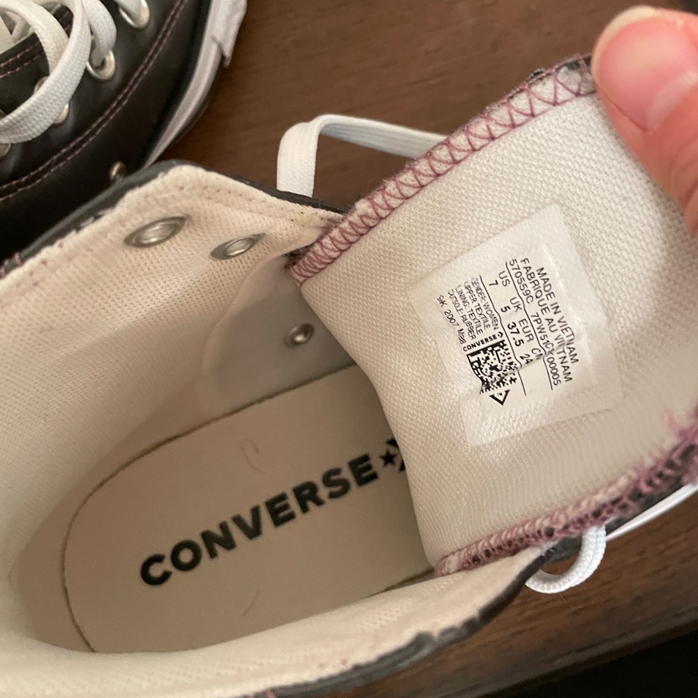 Converse All Star Gray and White High-Top Sneakers - Picture 4 of 4